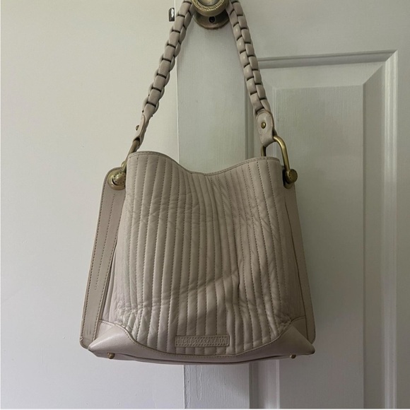 BCBGMAXAZRIA Cream and brushed gold handbag purse shoulder bag - Picture 2 of 8